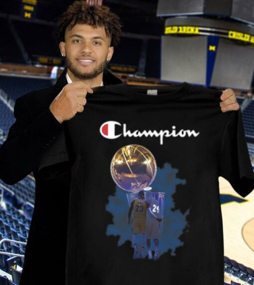 Funny Champion LeBron James and Kobe Bryant Lakers Shirt 1