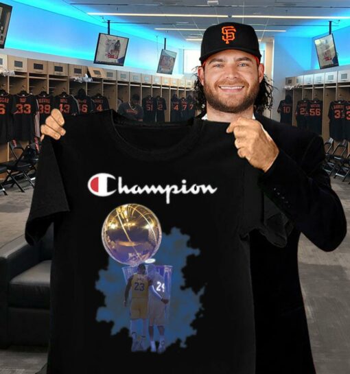 Funny Champion LeBron James and Kobe Bryant Lakers Shirt 2
