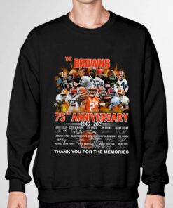Awesome Cleveland Browns The Browns 75th Anniversary 1946-2021 Signatures Thank You For The Memories Shirt 6