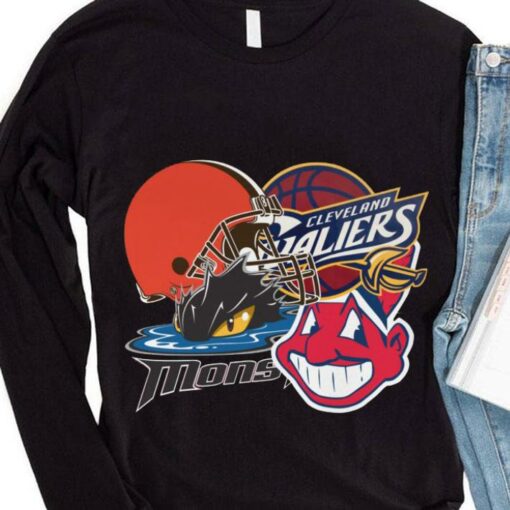 Awesome Cleveland Indians Cleveland Monsters Cleveland Cavaliers Cleveland Browns Shirt 4