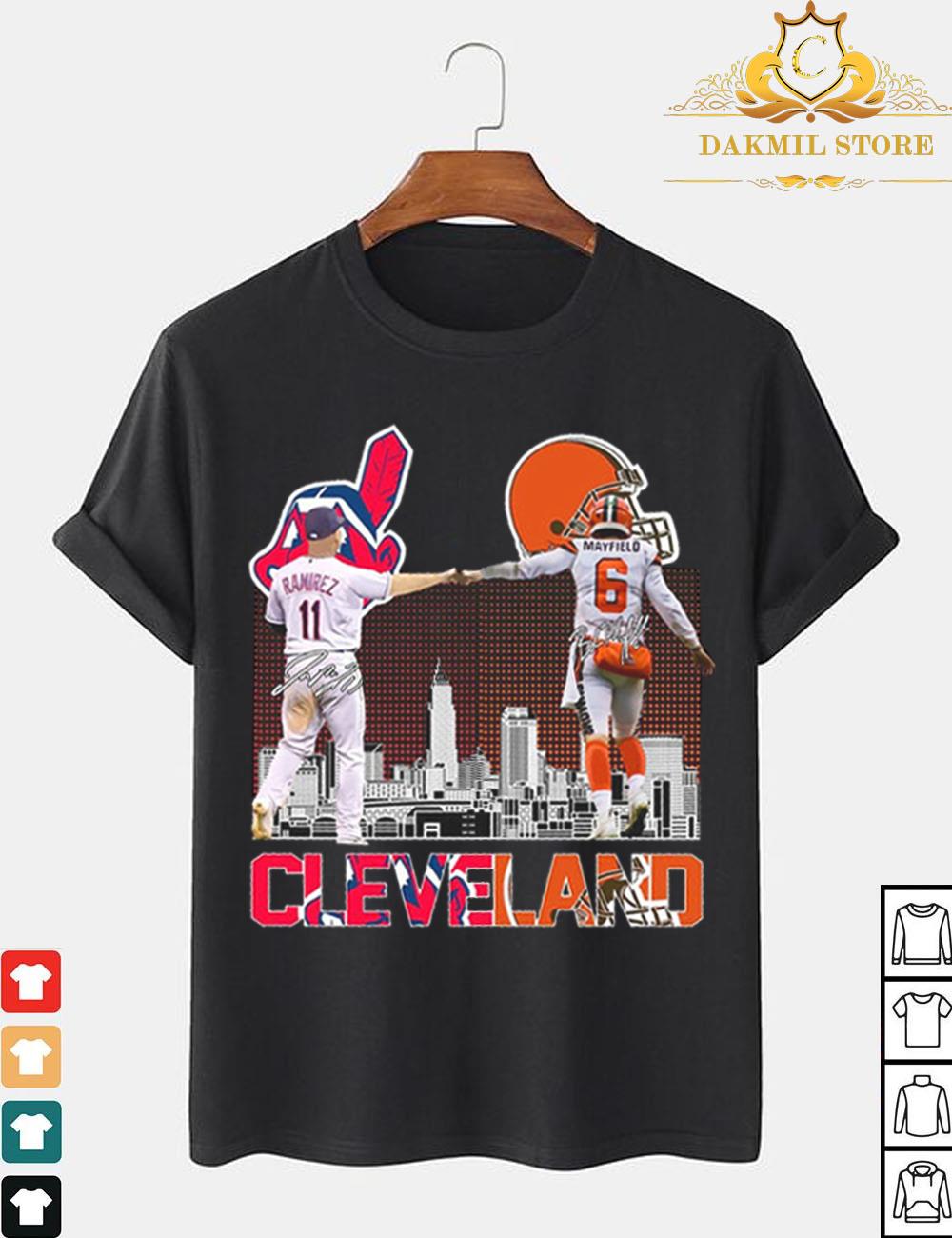 Cleveland Indians Ramirez and Cleveland Browns Mayfield signatures shirt