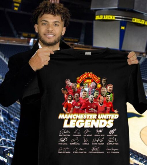 Funny Cristiano Ronaldo Manchester United Legends Signatures Shirt 1