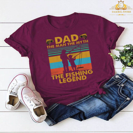 Dad the man the myth the fishing legend vintage T-shirt