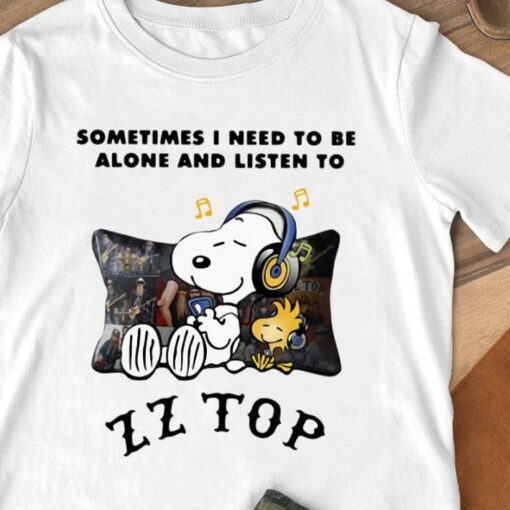 Dusty Hill Snoopy Sometimes i need to be alone and listen to ZZ Top band Shirt 1