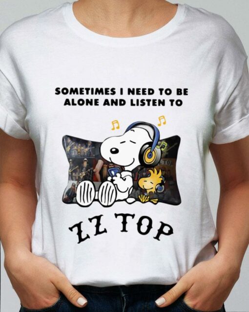 Dusty Hill Snoopy Sometimes i need to be alone and listen to ZZ Top band Shirt 2