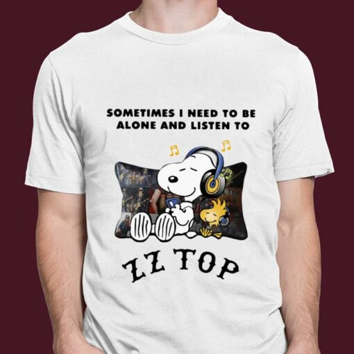 Dusty Hill Snoopy Sometimes i need to be alone and listen to ZZ Top band Shirt 3