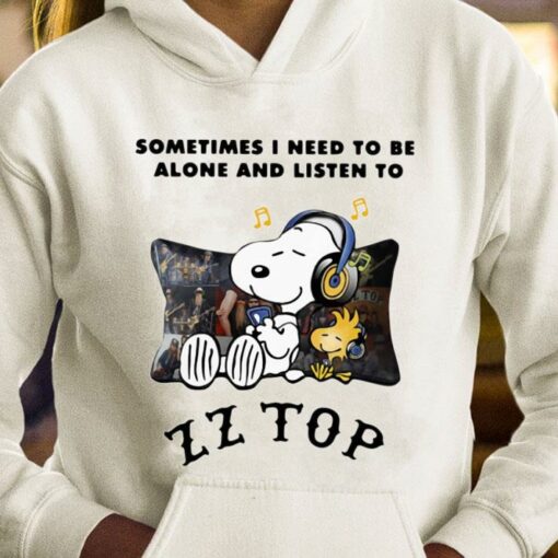 Dusty Hill Snoopy Sometimes i need to be alone and listen to ZZ Top band Shirt 4