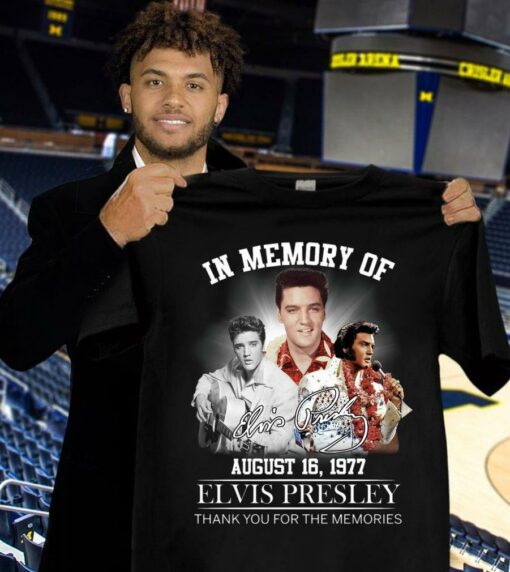 Official Elvis Presley In Memory Of August 16 1977 Signature Thank You For The Memories Shirt 1