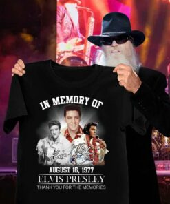 Official Elvis Presley In Memory Of August 16 1977 Signature Thank You For The Memories Shirt 6