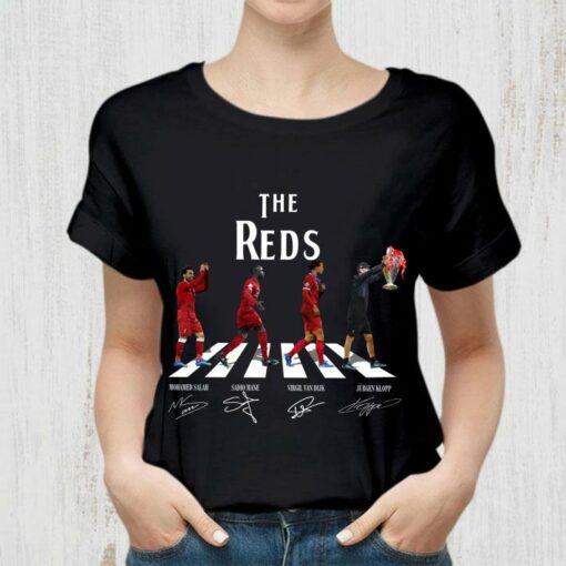 Best FC Liverpool Champions The Reds Walking Abbey Road Signatures Shirt 2