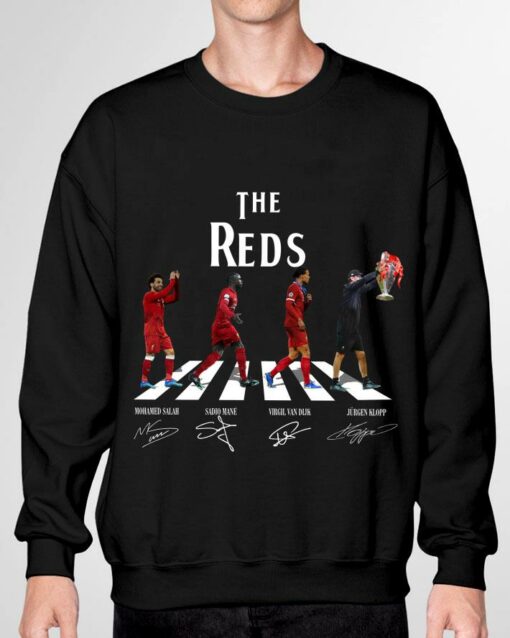 Best FC Liverpool Champions The Reds Walking Abbey Road Signatures Shirt 3