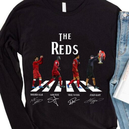 Best FC Liverpool Champions The Reds Walking Abbey Road Signatures Shirt 4
