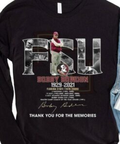 Official FSU Bobby Bowden 1929-2021 Florida State thank you for the memories signature shirt 7