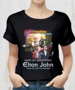 Official Forever Yellow Brick Road 2021 Tour Happy 59th Anniversary Elton John Signature Thank You For The Memories Shirt 5