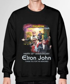Official Forever Yellow Brick Road 2021 Tour Happy 59th Anniversary Elton John Signature Thank You For The Memories Shirt 6