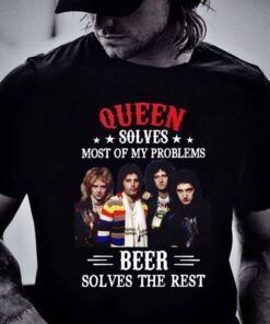 Awesome Freddie Mercury Queen solves most of my problems beer solves the rest shirt 5