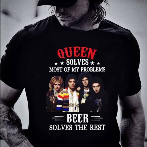 Awesome Freddie Mercury Queen solves most of my problems beer solves the rest shirt 2
