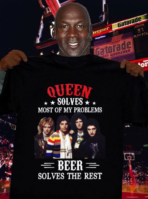 Awesome Freddie Mercury Queen solves most of my problems beer solves the rest shirt 3