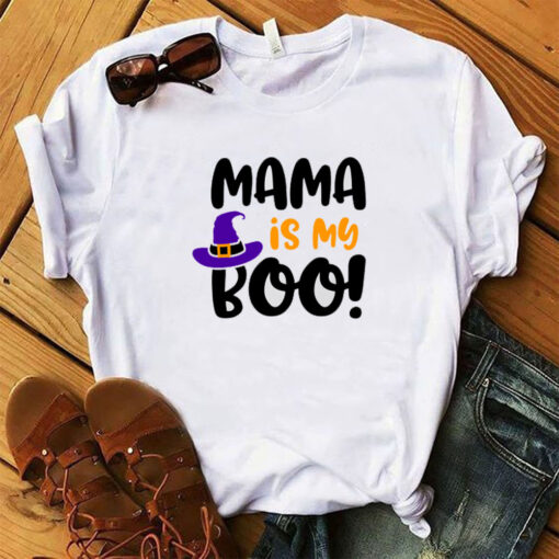 Funny Halloween Mama is my boo T-shirt