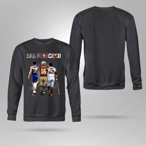Official Golden State Warriors San Francisco 49ers San Francisco Giants Signatures Shirt 4