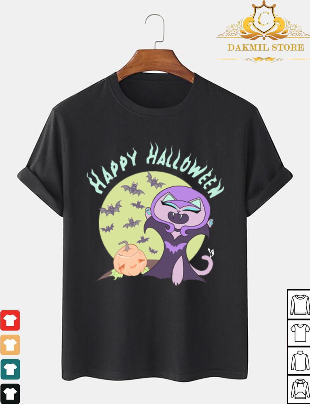 Halloween Happy Witch cat shirt