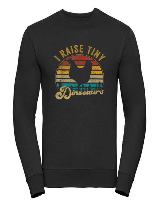 I Raise Tiny Dinosaurs Vintage Retro 70S Chicken Silhouette Sweatshirt