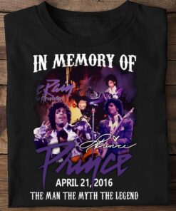 Funny In memory of Prince and The Revolution Purple Rain April 21 2016 Signature The Man The Myth The Legend Shirt 5
