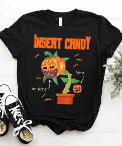 Insert Candy Here Carnivorous Plant Creepy Halloween Pumpkin T-Shirt