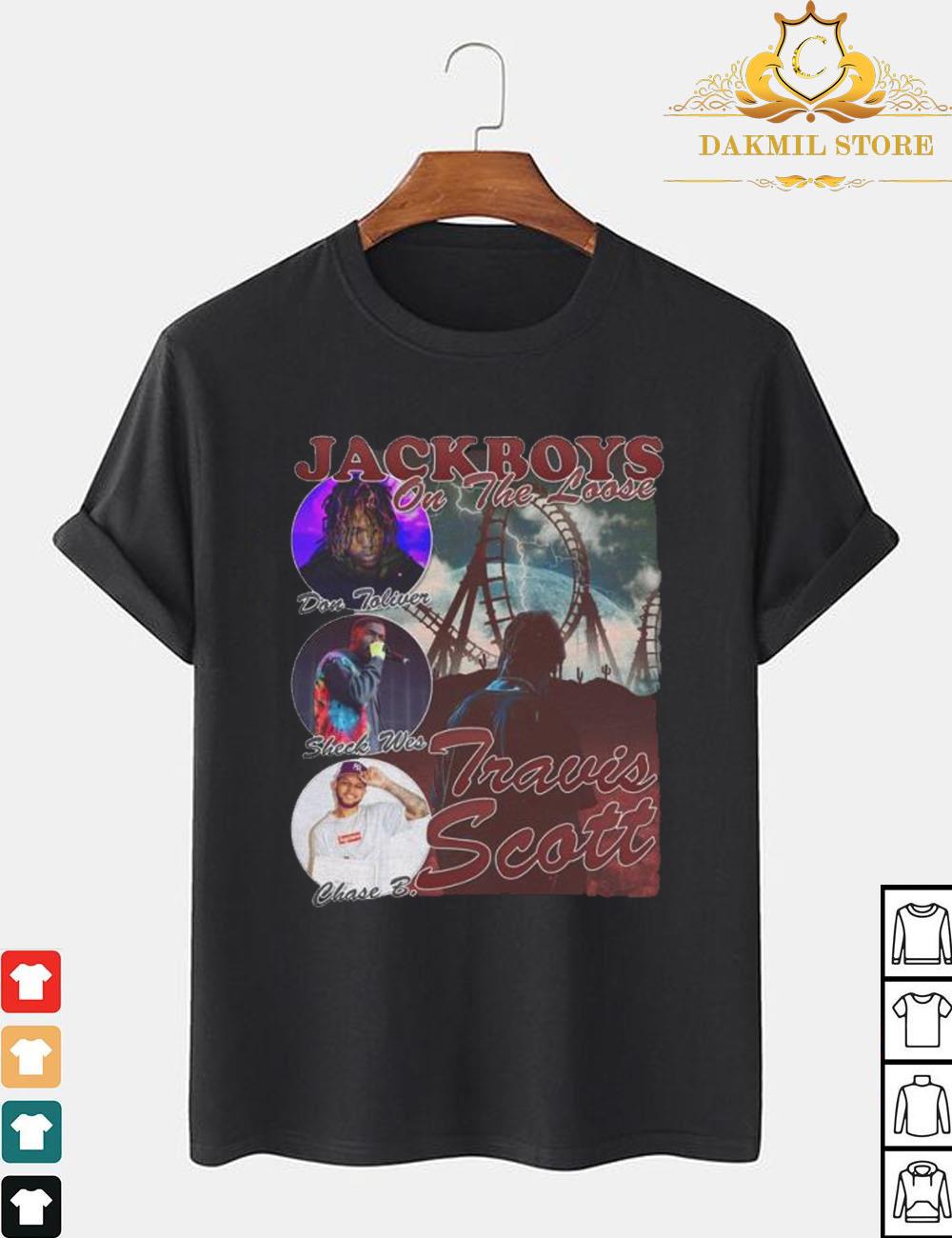 JackBoys On The Loose Sheck Wes Chase B. Travis Scott Bootleg Rap Shirt