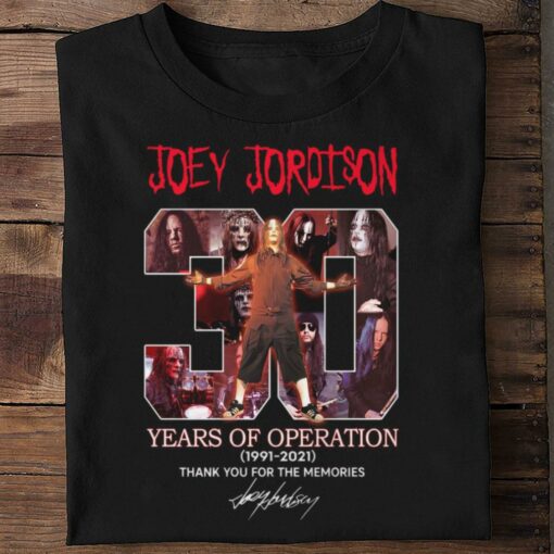 Awesome Joey Jordison Slipknot band 30 years of Operation 1991-2021 thank you for the memories signature shirt 2