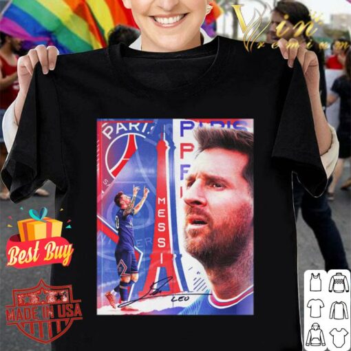 Original Lionel Messi Signature Paris Saint-Germain F.C. Poster Shirt 1