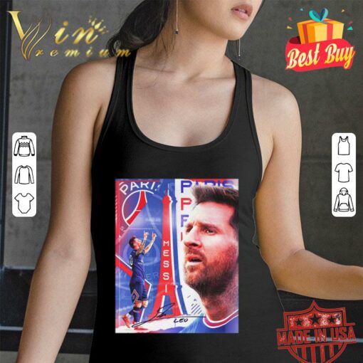 Original Lionel Messi Signature Paris Saint-Germain F.C. Poster Shirt 2