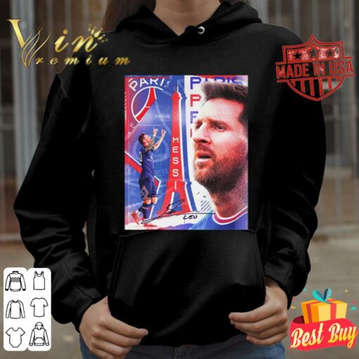 Original Lionel Messi Signature Paris Saint-Germain F.C. Poster Shirt 3
