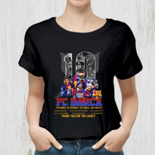 Awesome M10 Lionel Messi FC Barca records & achievements signature thank you for the legacy shirt 2
