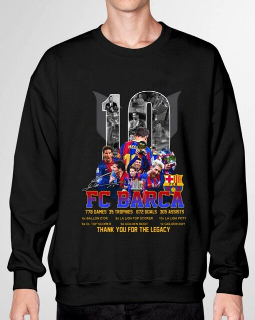 Awesome M10 Lionel Messi FC Barca records & achievements signature thank you for the legacy shirt 3