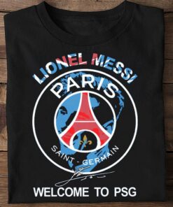 Awesome M30 Lionel Messi Welcome To PSG Paris Saint-Germain Signature shirt 5