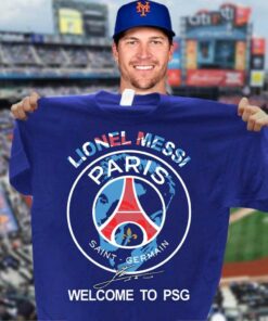 Awesome M30 Lionel Messi Welcome To PSG Paris Saint-Germain Signature shirt 6
