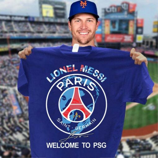 Awesome M30 Lionel Messi Welcome To PSG Paris Saint-Germain Signature shirt 3