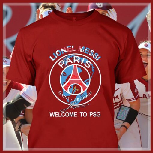Awesome M30 Lionel Messi Welcome To PSG Paris Saint-Germain Signature shirt 4