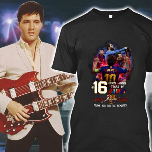 Funny Memory Lionel Messi with Barca 16 years of 2005-2021 signature shirt 1