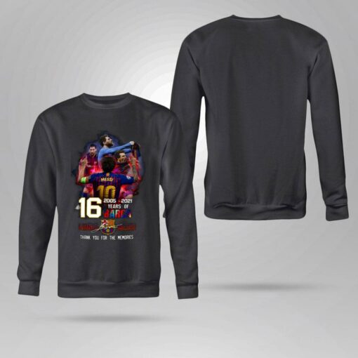 Funny Memory Lionel Messi with Barca 16 years of 2005-2021 signature shirt 4