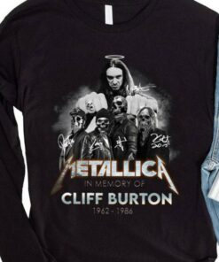 Best Metallica band In Memory Of Cliff Burton 1962-1986 signatures shirt 7