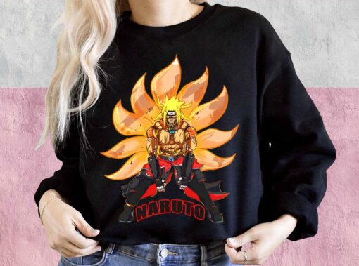 Naruto Transforms Into A Nine Tailed Fox Women Shirt, Kurama Nine Tail Fox Shirt 3