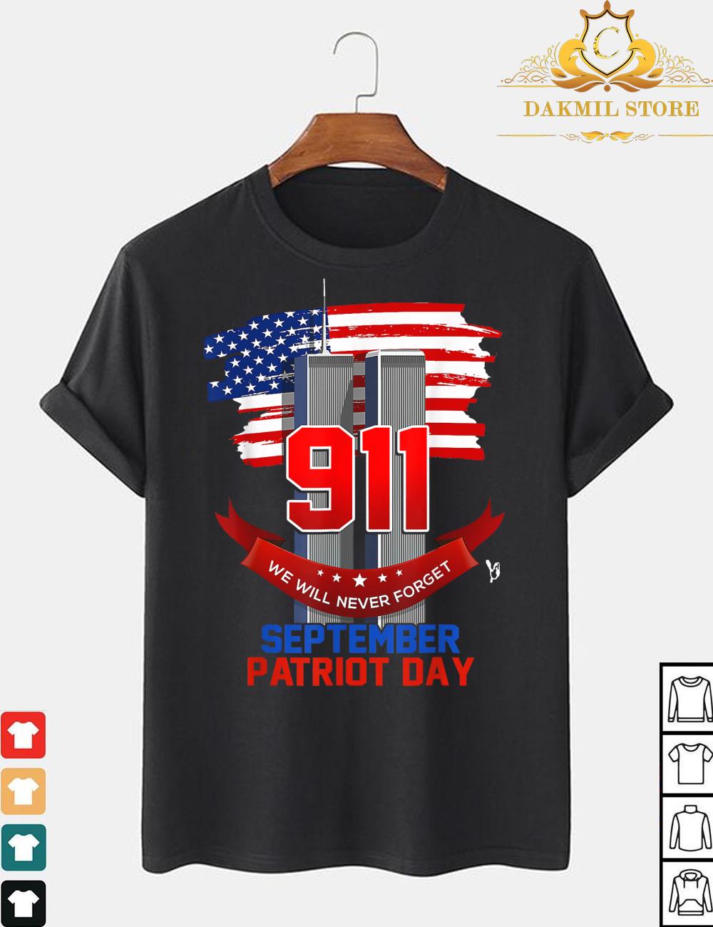 Never Forget 9-11 20th Anniversary Patriot Day 2021 America Shirt For Men and Women