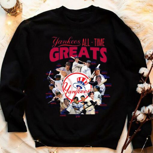 Funny New York Yankees All-time Greats Legends signatures shirt 4
