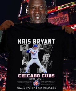 Hot No. 17 Kris Bryant Signature Chicago Cubs 2015-2021 All Star World Series Champion Thank You Shirt 6