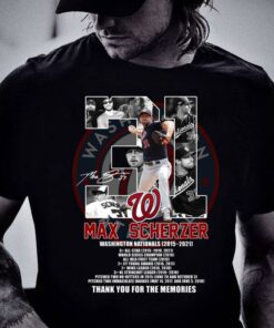 Original No. 31 Max Scherzer Washington Nationals MLB 2015-2021 Signature Thank You For The Memories Shirt 5
