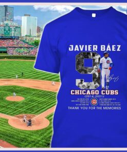 Premium No. 9 Javier Baez Signature Chicago Cubs 2014-2021 All Star World Series Champion Thank You Shirt 5