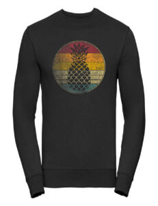 Pineapple Fruit Retro Style Vintage Distressed 70s 80s Gift Sweatshirt