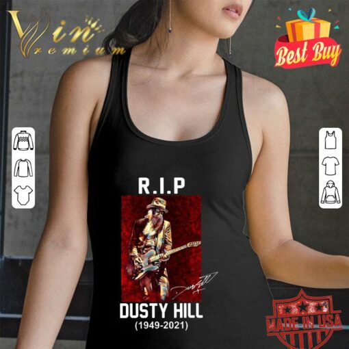 Funny R.I.P Dusty Hill 1949-2021 Signature ZZ Top Band Rock Shirt 2